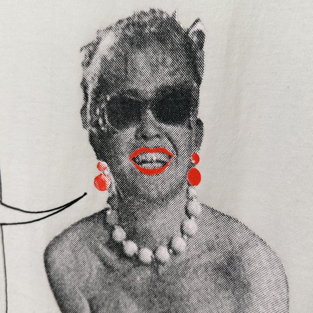 Stussy 梦露漫画人物图案印花 短袖 圆领 套头 T 恤 夏季 男女同款 白色 1904935