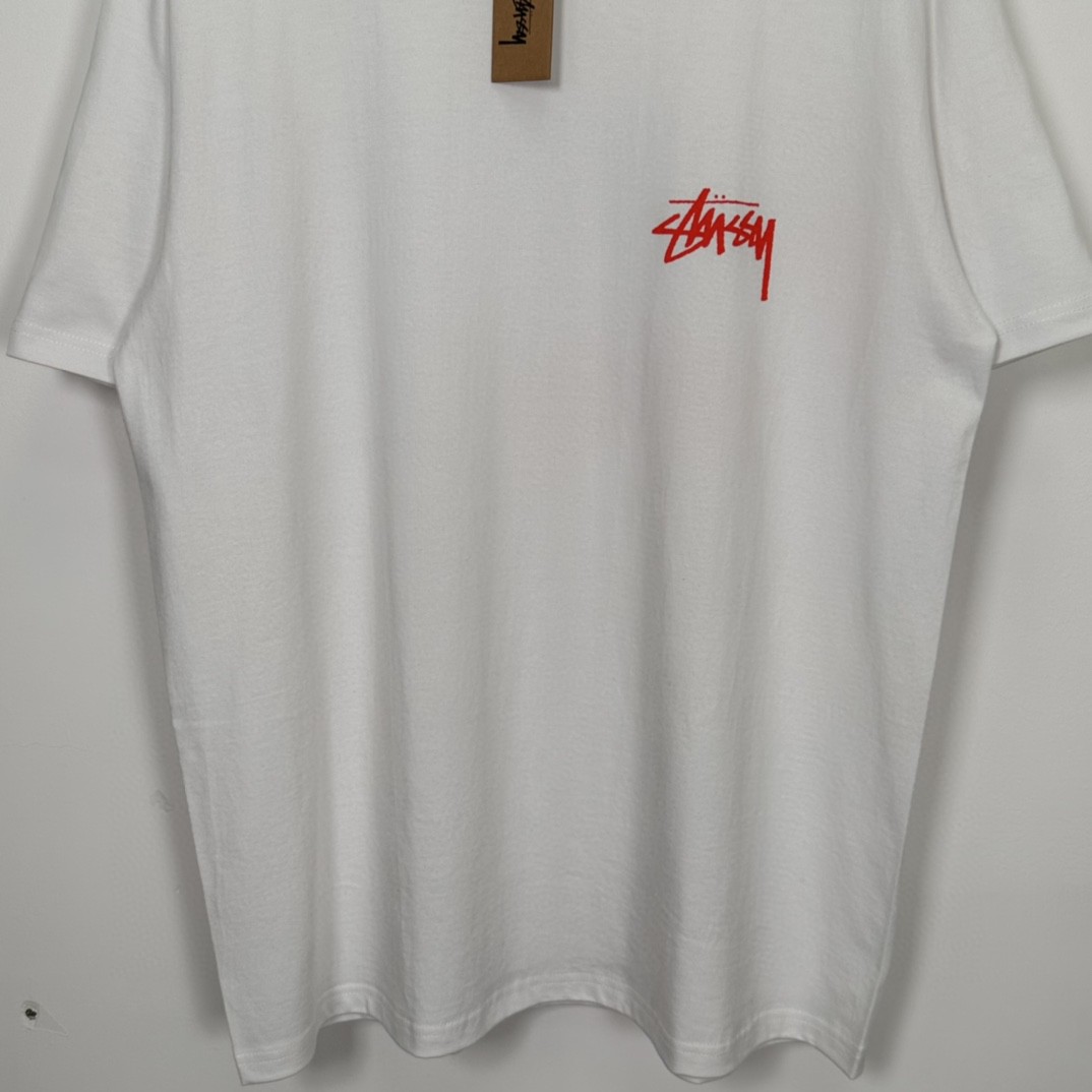 Stussy 梦露漫画人物图案印花 短袖 圆领 套头 T 恤 夏季 男女同款 白色 1904935