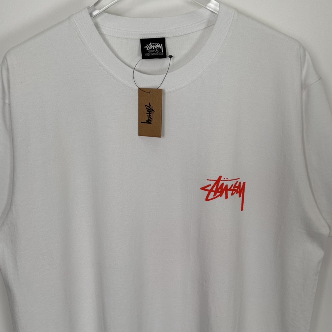 Stussy 梦露漫画人物图案印花 短袖 圆领 套头 T 恤 夏季 男女同款 白色 1904935