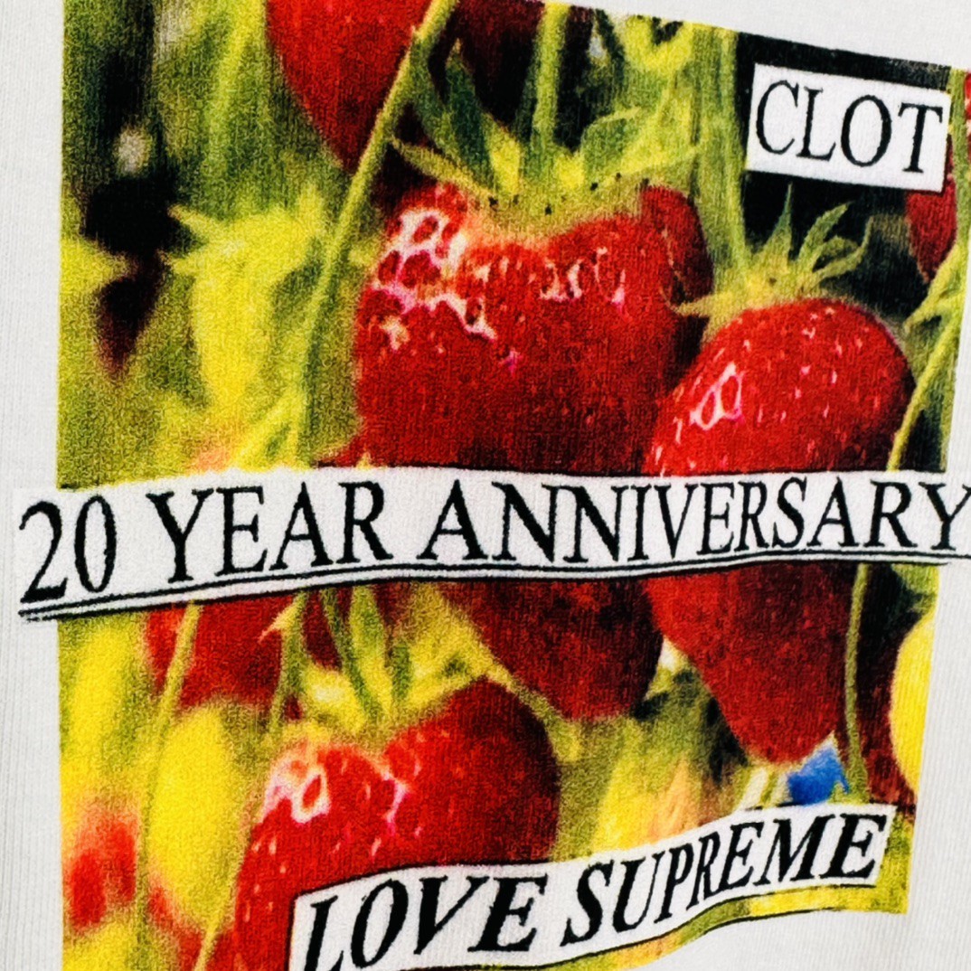 Supreme CLOT 联名款 字母草莓图案印花 圆领 短袖 T 恤 男女同款 白色 SUP-SS23-73