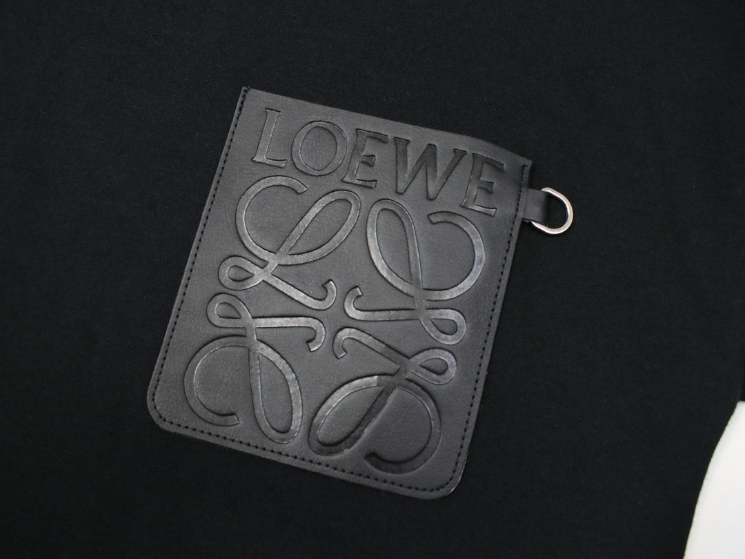 Loewe 罗意威 纯色 Logo 贴标抽绳连帽卫衣 卫衣 秋冬 男女同款 黑色 灰色 咖啡色 米色 H526Y25X21-1100
