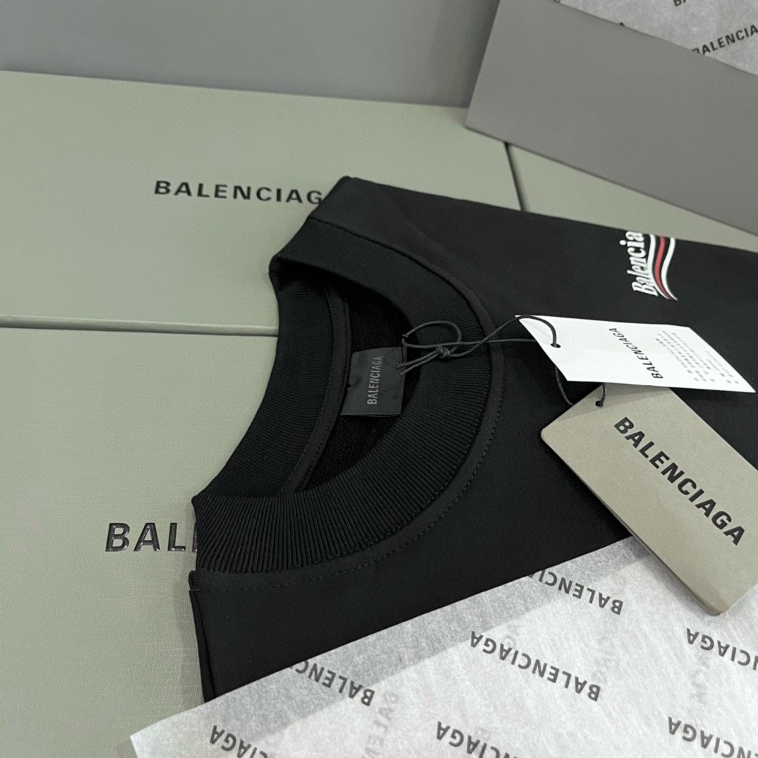 Balenciaga 巴黎世家 波浪 Logo字母印花 套头 卫衣 宽松 男女同款 黑色 697869TKVI91070