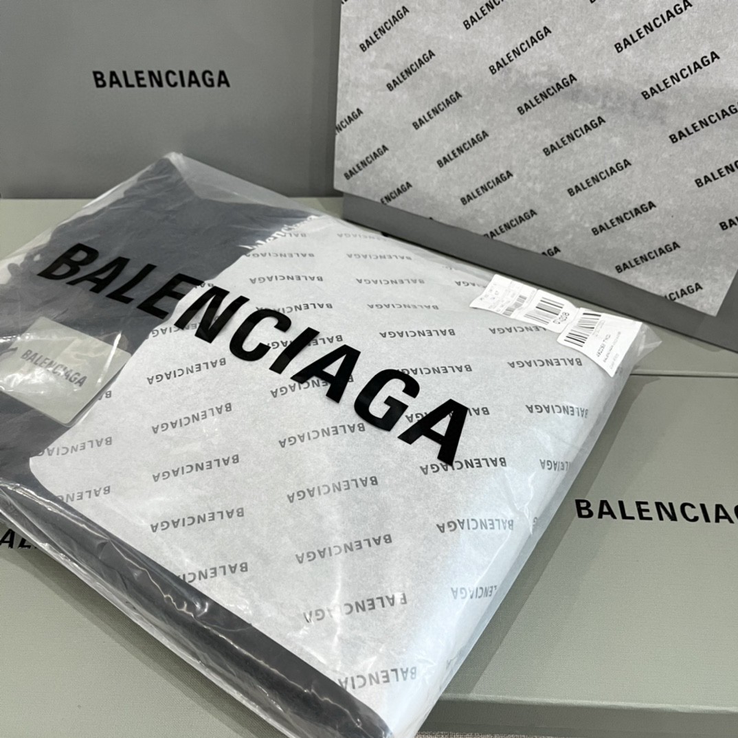 Balenciaga 巴黎世家 Political Campaign 波浪 Logo字母印花 连帽卫衣 套头 卫衣 宽松 男女同款 黑色 600583TIV531070