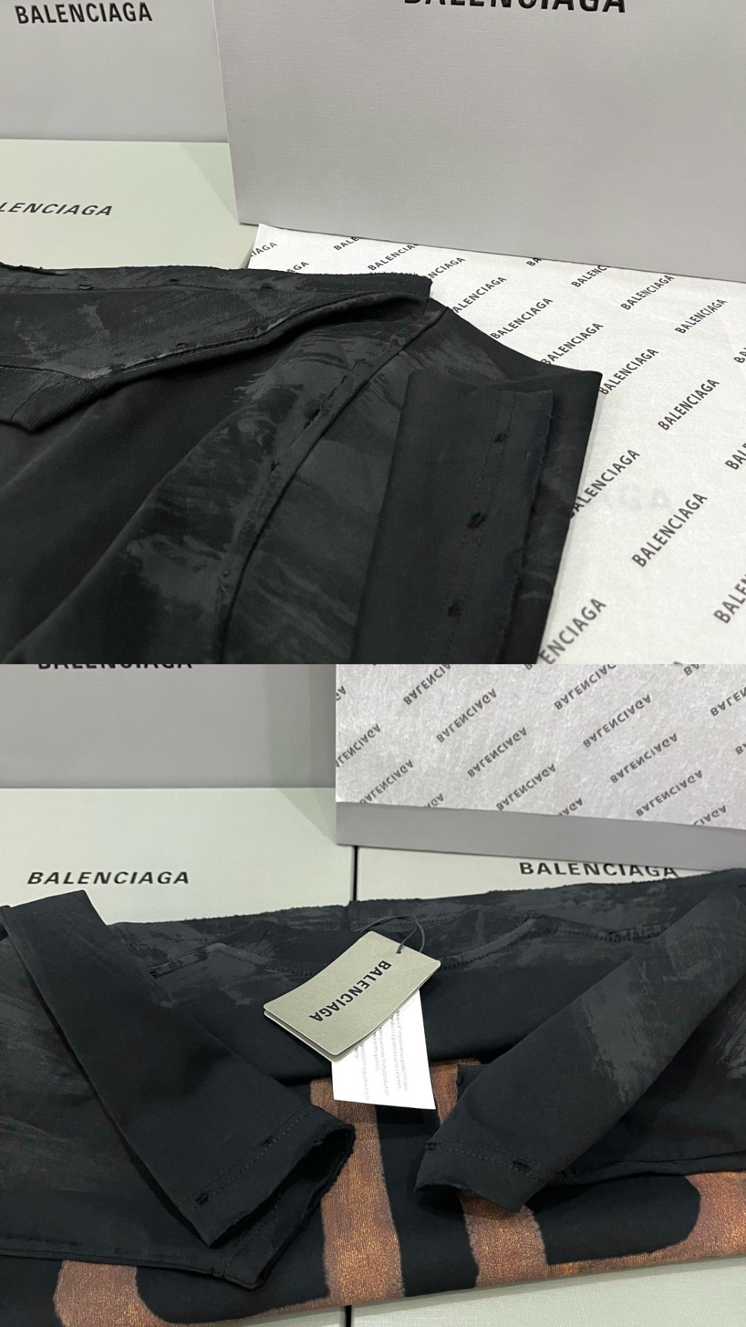 Balenciaga 巴黎世家 纯色字母印花 短袖 T恤 圆领 夏季 男女同款 黑色 739028TOVN81055