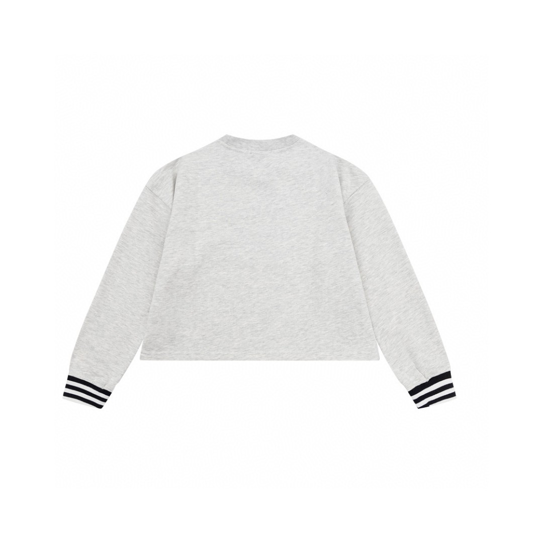 PRADA 普拉达 logo字母刺绣图案 长袖 卫衣 短款 休闲 女款 米白色 134676-1X6Q-F0018