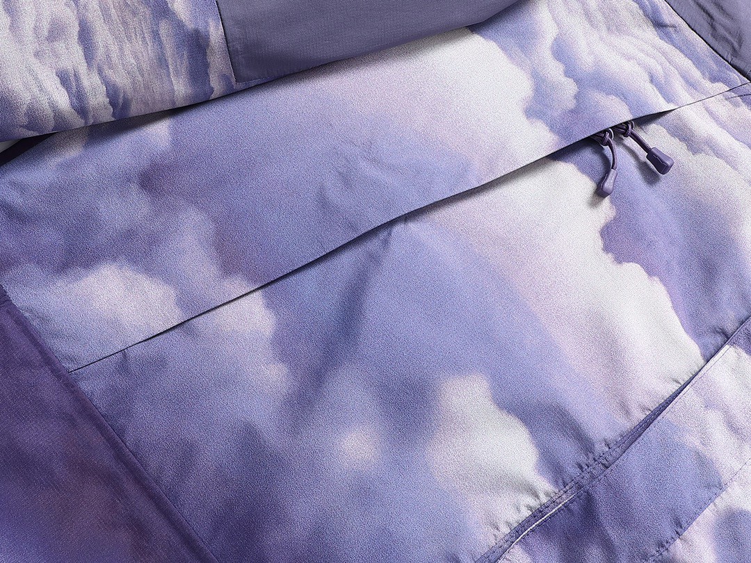 THE NORTH FACE 北面 CLOT 联名款 SS23 logo刺绣连帽防水长袖冲锋衣 夹克 外套 男女同款 苍穹青 日出堇 NF0A8736-IAN