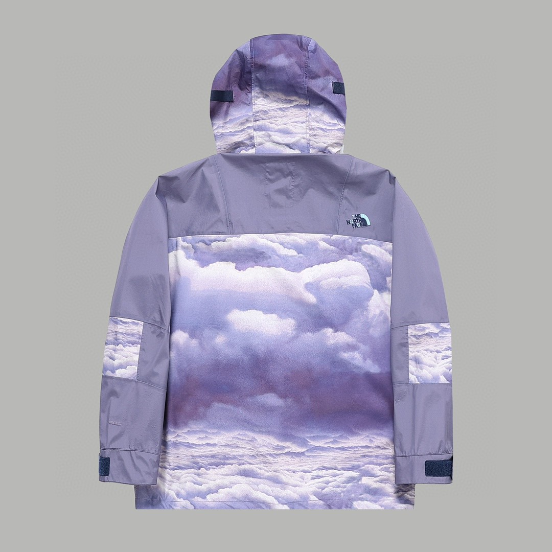 THE NORTH FACE 北面 CLOT 联名款 SS23 logo刺绣连帽防水长袖冲锋衣 夹克 外套 男女同款 苍穹青 日出堇 NF0A8736-IAN