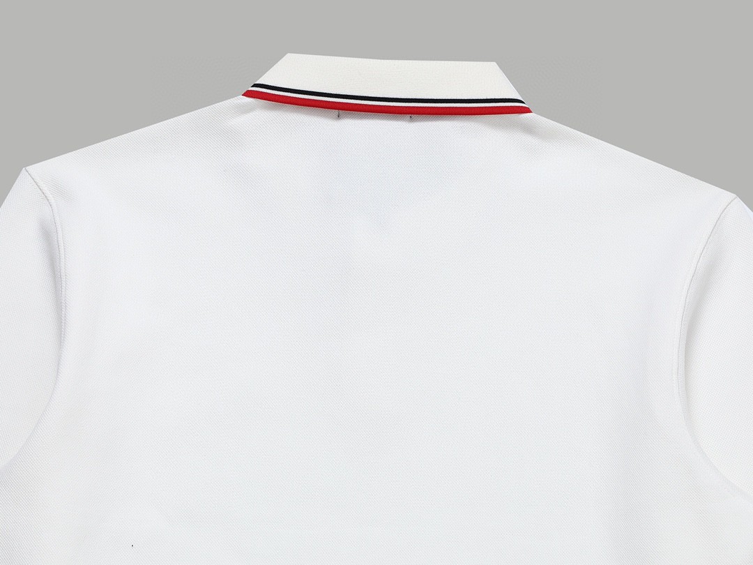 PRADA 普拉达 徽标撞色螺纹 Polo衫 长袖 休闲 男款 白色