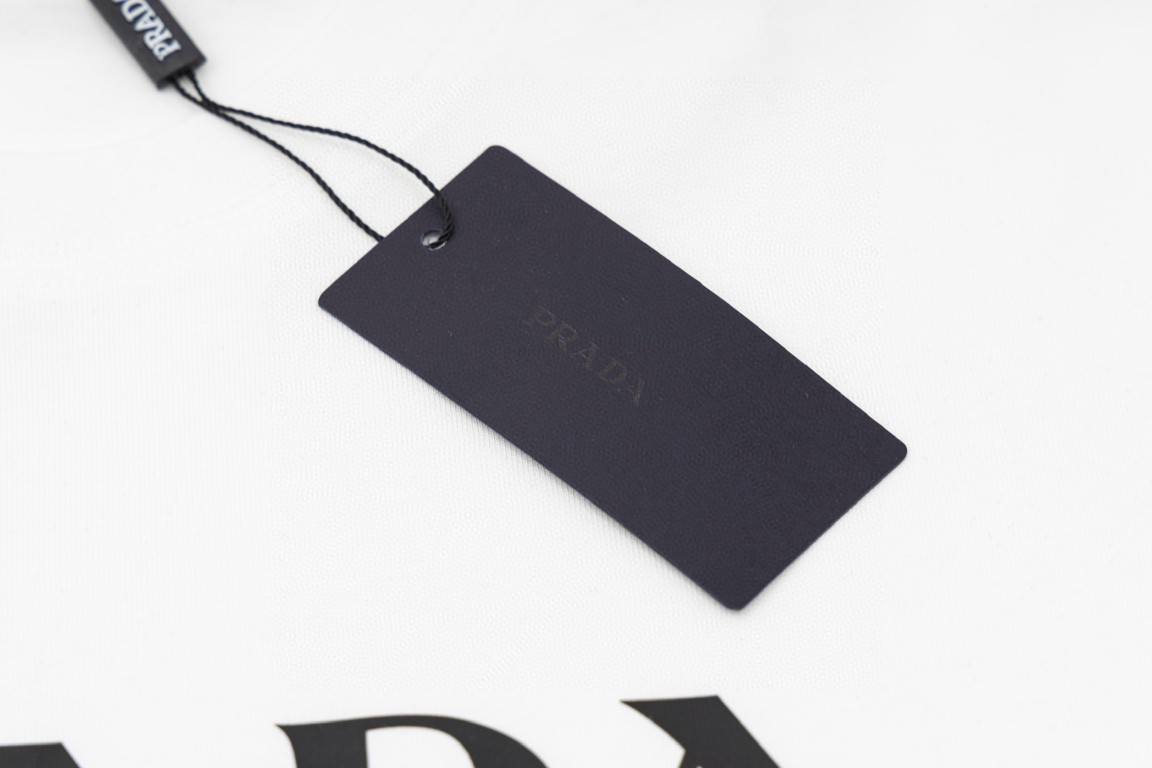 PRADA 普拉达 胸前印花图案 套头圆领 短袖 T恤 男女同款 白色 黑色 