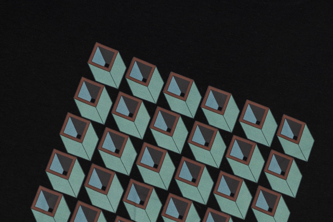 PRADA 普拉达 几何图形印花图案 套头圆领 短袖 T恤 男女同款 白色 黑色 