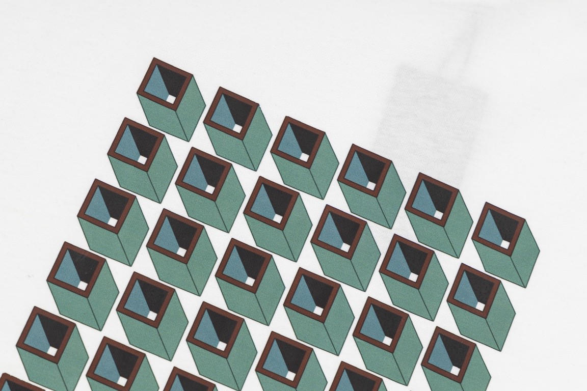 PRADA 普拉达 几何图形印花图案 套头圆领 短袖 T恤 男女同款 白色 黑色 