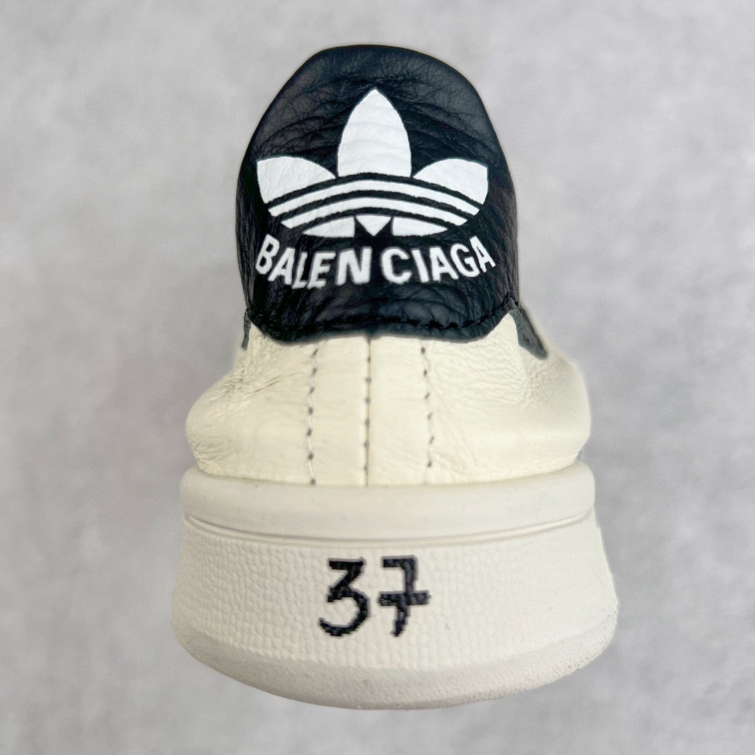 Adidas Originals Balenciaga 巴黎世家 联名款 做旧 低筒 复古板鞋 休闲鞋 脏脏鞋 男鞋 女鞋 白黑 721836WBDV49703
