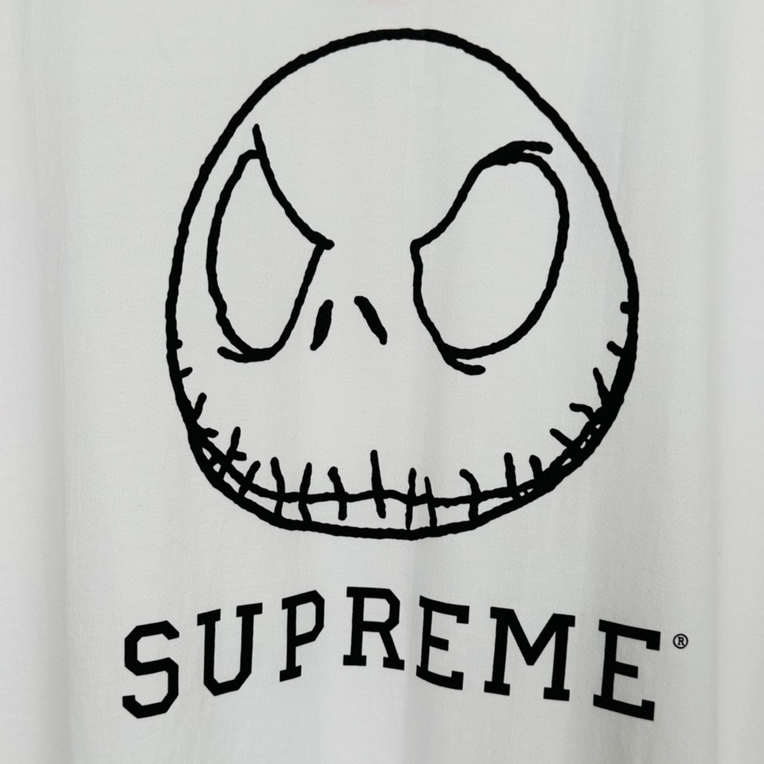 Supreme FW23 WEEK1 SKELETON TEE 纯色骷髅头字母印花圆领 短袖 T 恤 男女同款 白色 SUP-FW23-004