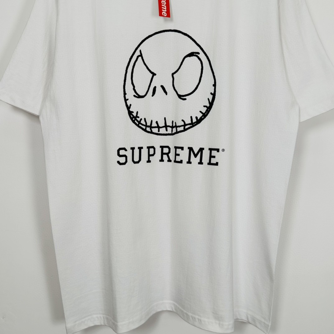 Supreme FW23 WEEK1 SKELETON TEE 纯色骷髅头字母印花圆领短袖T 恤男女