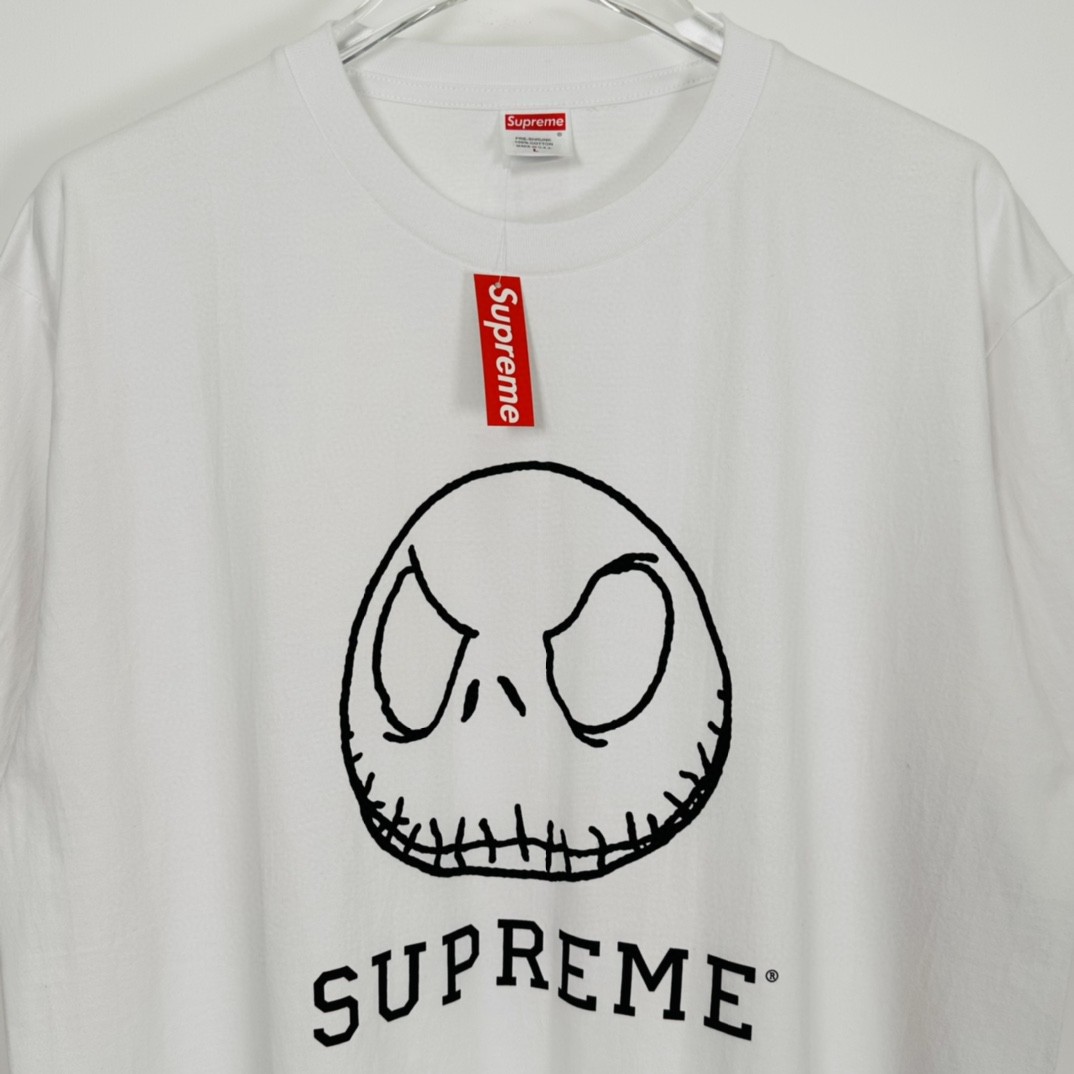 Supreme FW23 WEEK1 SKELETON TEE 纯色骷髅头字母印花圆领短袖T 恤男女