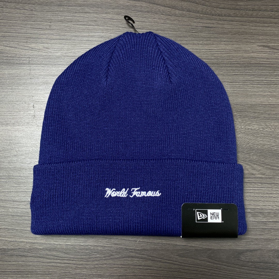 Supreme Week 16 New Era Box Logo Beanie 联名款 徽标刺绣装饰 绒线帽 毛线帽 帽子 男女同款 情侣款 蓝色 SUP-FW21-404