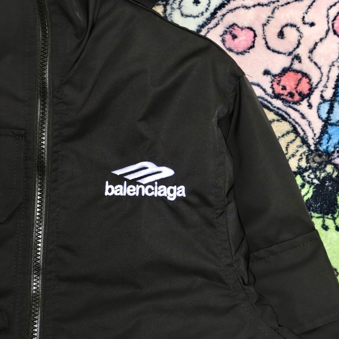 Balenciaga 巴黎世家 双拉链尼龙 冲锋衣 宽松 外套 秋冬 男女同款 黑色