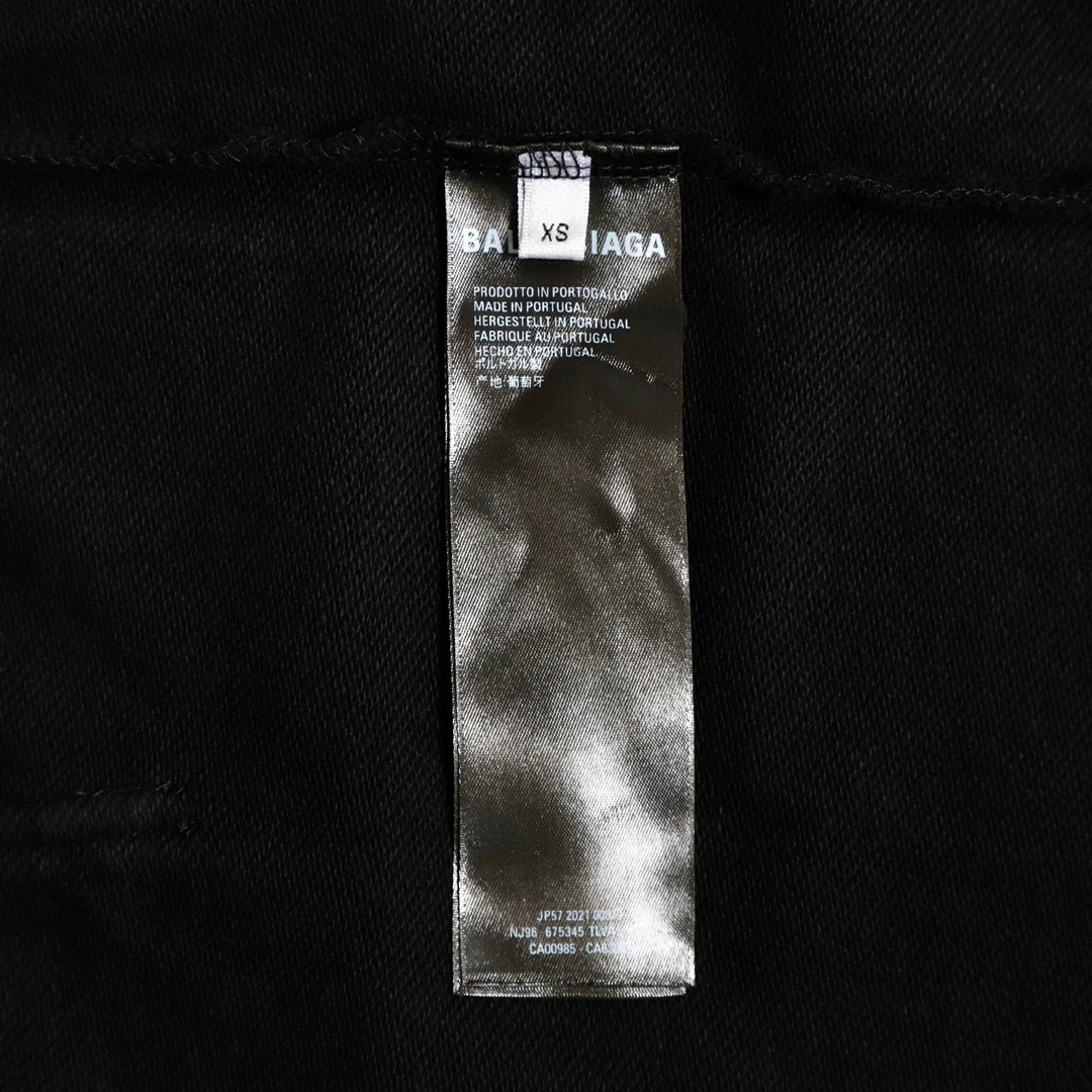 Balenciaga 巴黎世家 波浪字母刺绣Logo 扎染连帽拉链卫衣 宽松 男女同款 黑色