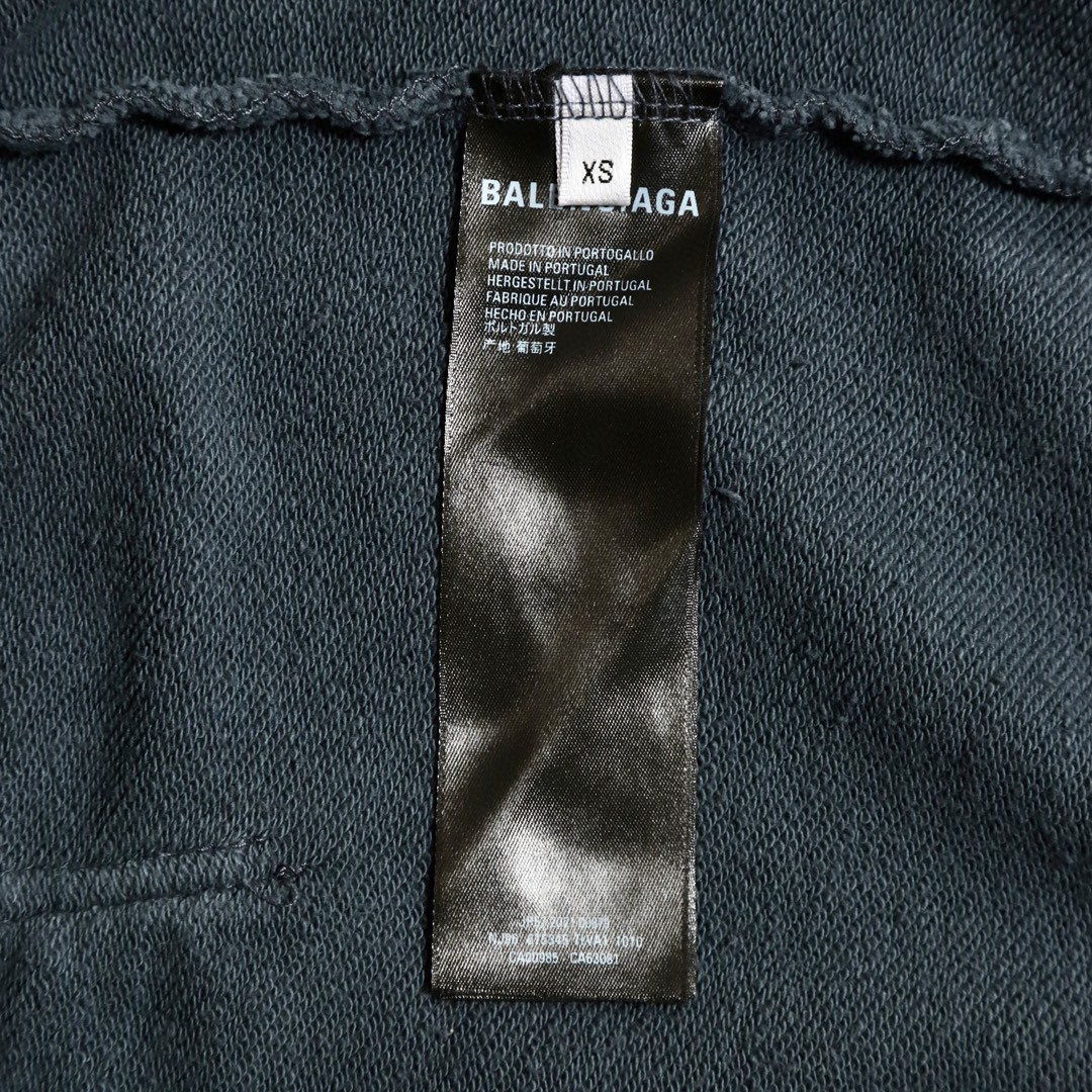 Balenciaga 巴黎世家 波浪字母刺绣Logo 扎染连帽拉链卫衣 宽松 男女同款 灰色