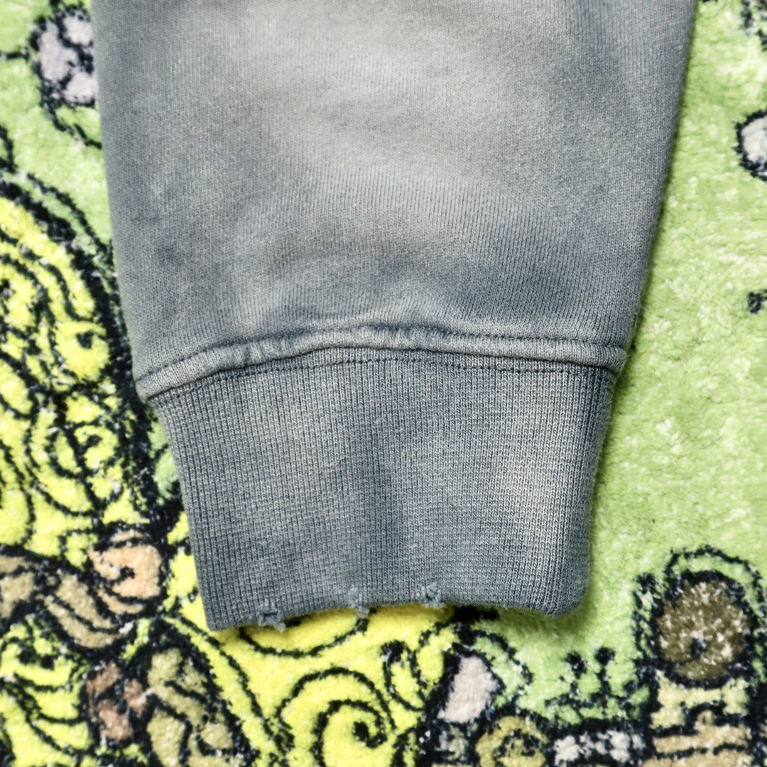 Balenciaga 巴黎世家 波浪字母刺绣Logo 扎染连帽拉链卫衣 宽松 男女同款 灰色