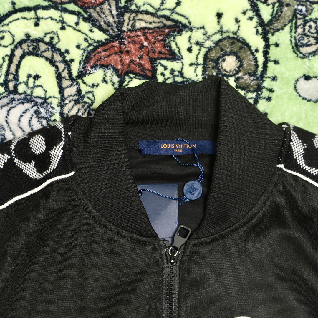 LOUIS VUITTON 路易威登 logo印花图案 夹克 长袖 套头 男款 黑色 1A978I