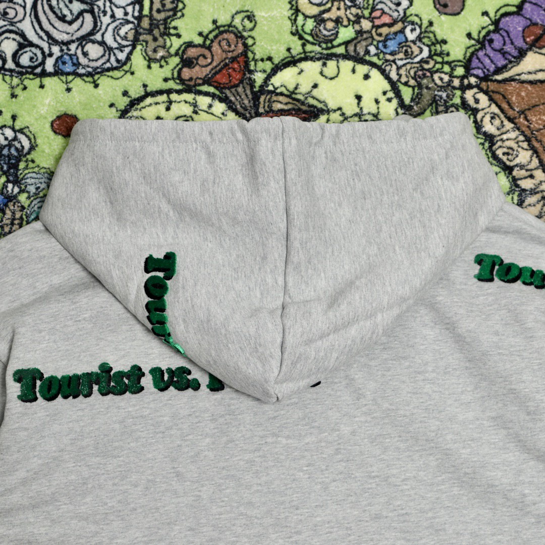 LOUIS VUITTON 路易威登 FW21 Tourist Vspurist Logo印花连帽卫衣 外套 长袖 套头 男款 灰色 1A97AJ