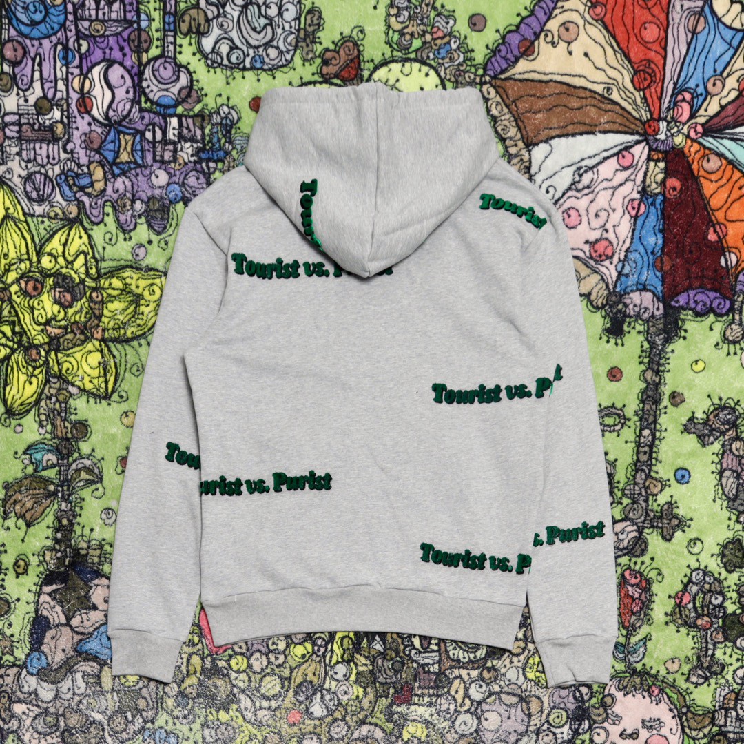 LOUIS VUITTON 路易威登 FW21 Tourist Vspurist Logo印花连帽卫衣 外套 长袖 套头 男款 灰色 1A97AJ