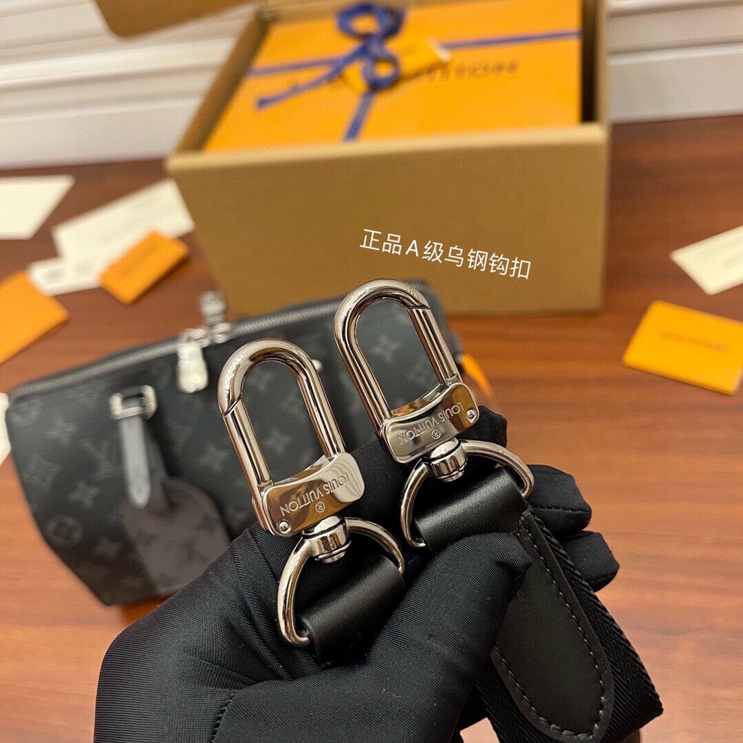LOUIS VUITTON 路易威登 CITY KEEPALL 经典老花满印 斜挎包 单肩包 手提包 黑色 M45936
