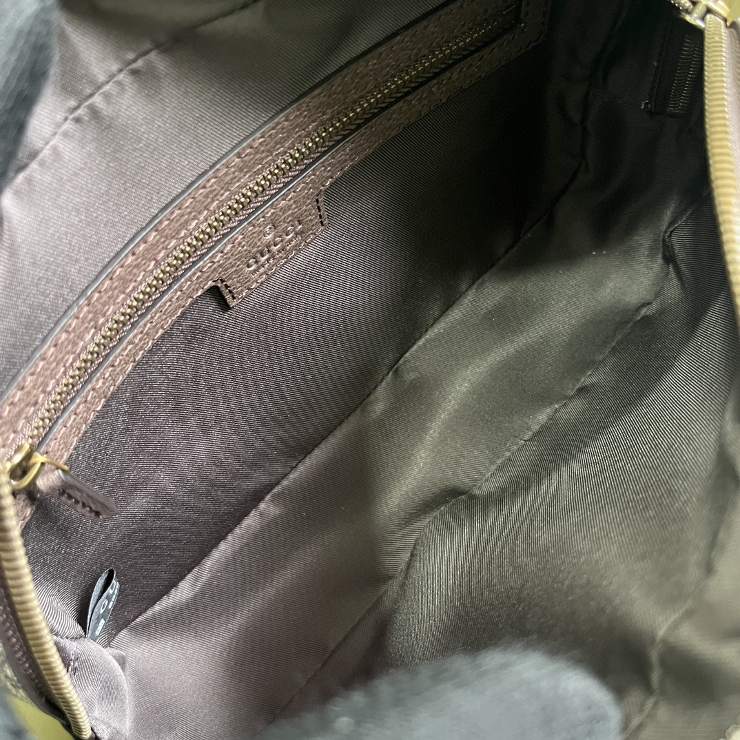 原厂皮 GUCCI 古驰 双G造型金色调配件帆布 洗漱包 手拿包 手提包 棕色 760019-96IWT-8745