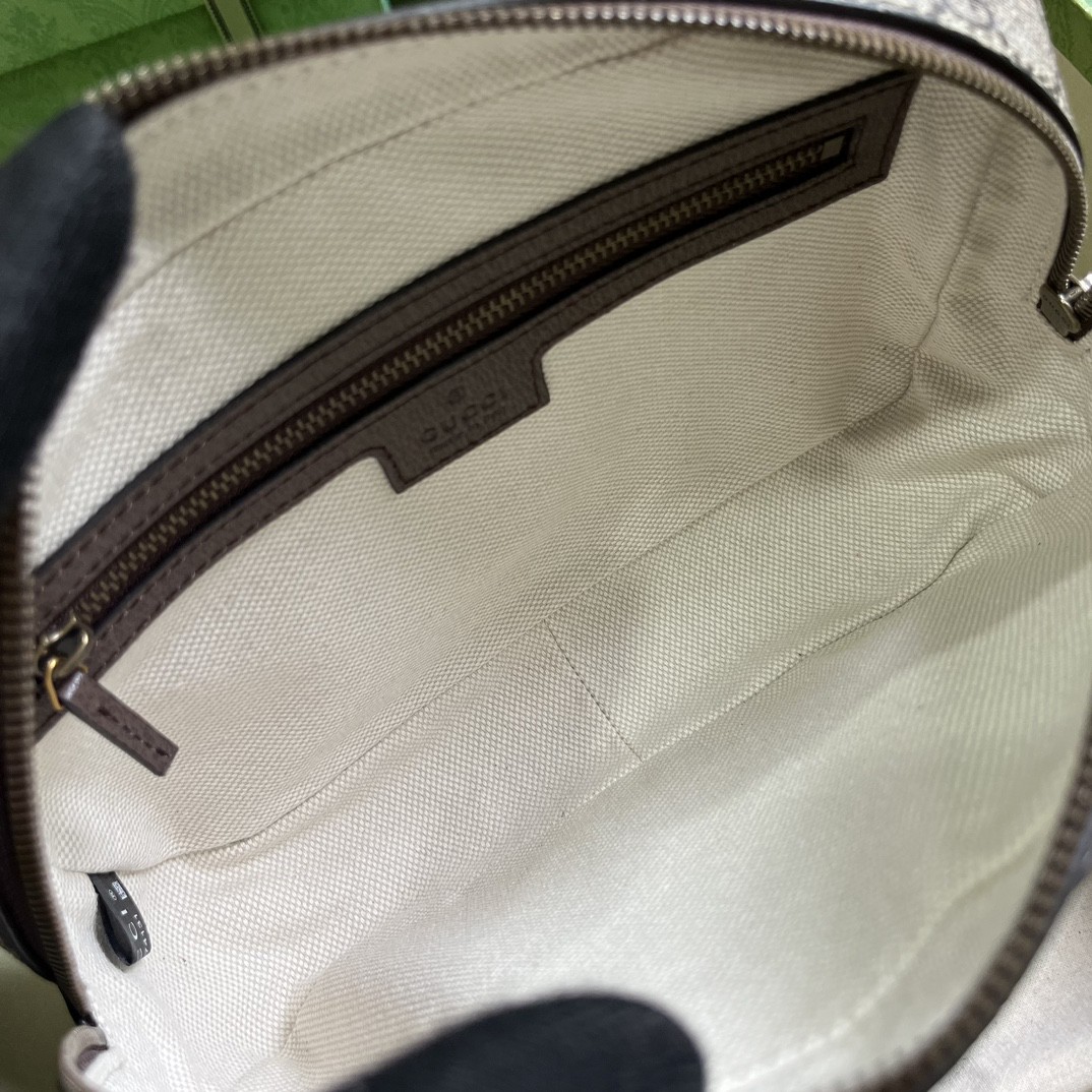 原厂皮 GUCCI 古驰 Ophidia 通体双G Logo 印花 手拿包 手提包 棕色