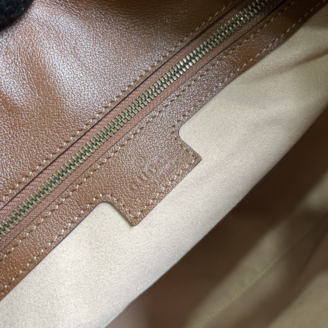 原厂皮 GUCCI 古驰 Diana 竹节 磁扣开合皮革 斜挎包 单肩包 手提包 中号 棕色 746124-UAAAY-2548