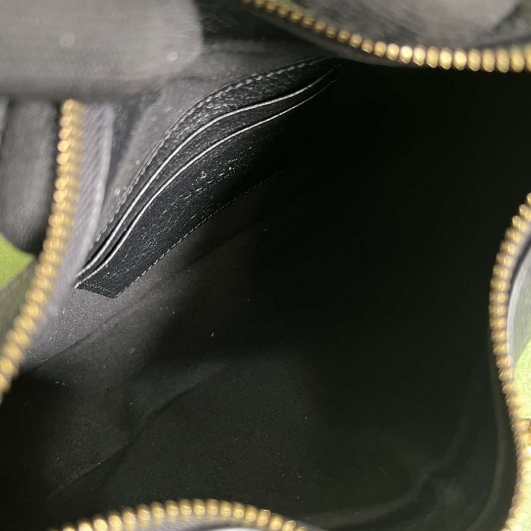 原厂皮 GUCCI 古驰 Aphrodite 金色Logo拉链开合皮革新月腋下包 单肩包 斜挎包 手提包 小号 黑色 731817-AAA9F-1000