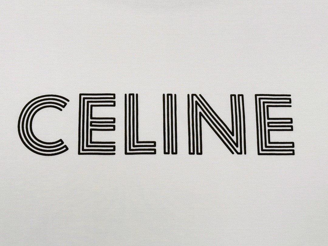 CELINE 赛琳 字母Logo T恤 圆领 短袖 夏款 男女同款 白色
