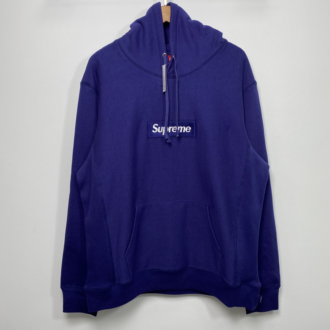 Supreme Week 16 Box Logo Hooded Sweatshirt Box Logo 徽标 水洗海军蓝 连帽卫衣 加绒 套头 宽松 男女同款 SUP-FW21-353