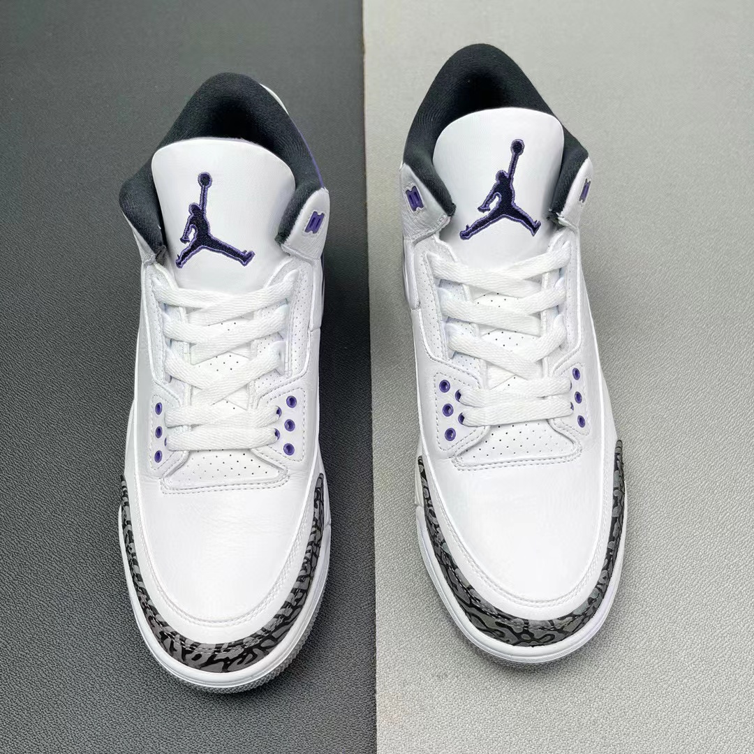 Air Jordan 3 Retro Dark Iris  AJ3 白紫 低筒 休闲鞋 篮球鞋 板鞋 男鞋 CT8532-105