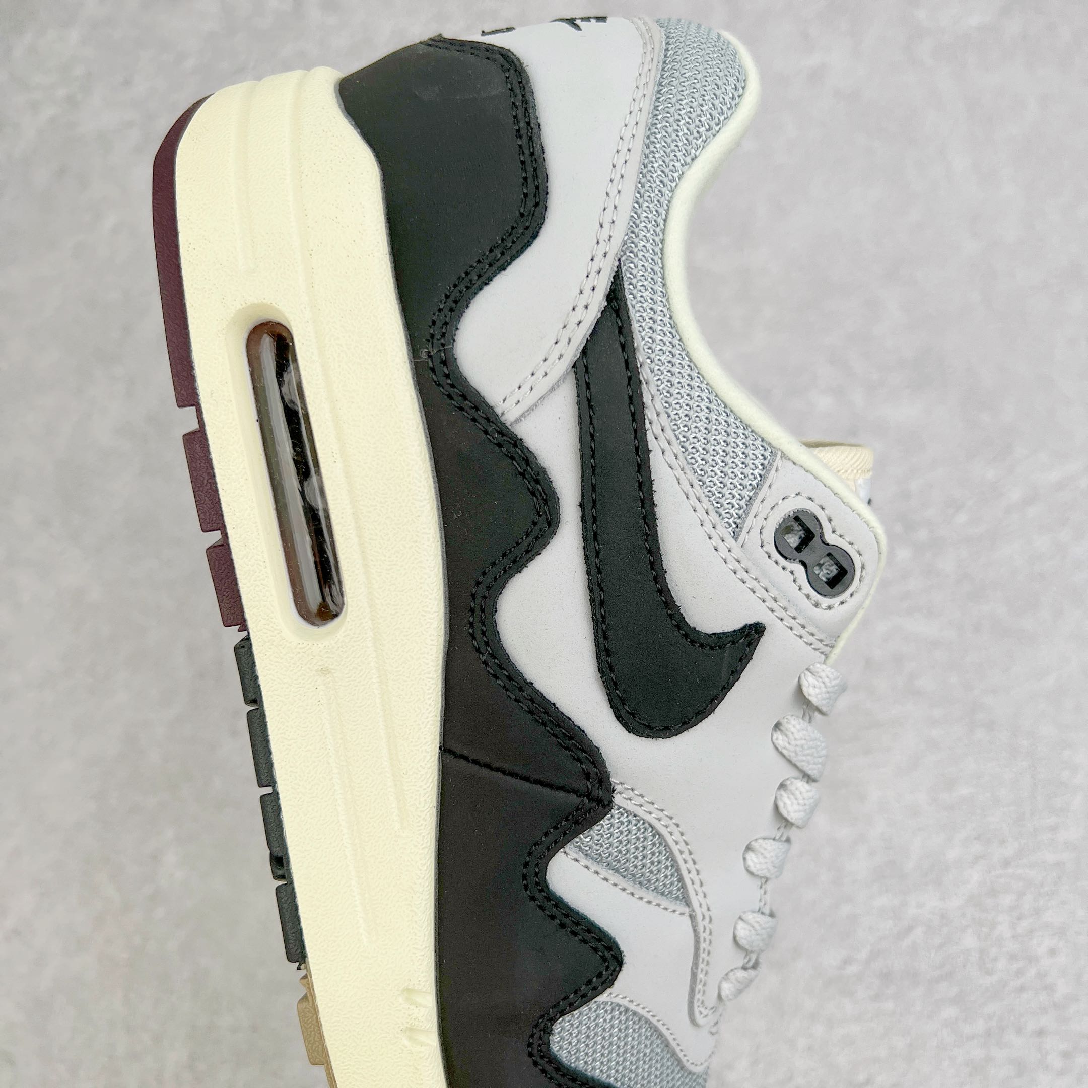 Patta Air Max 1 黑灰色 波浪纹 低筒 减震运动鞋 休闲鞋 板鞋 男鞋 女鞋 
