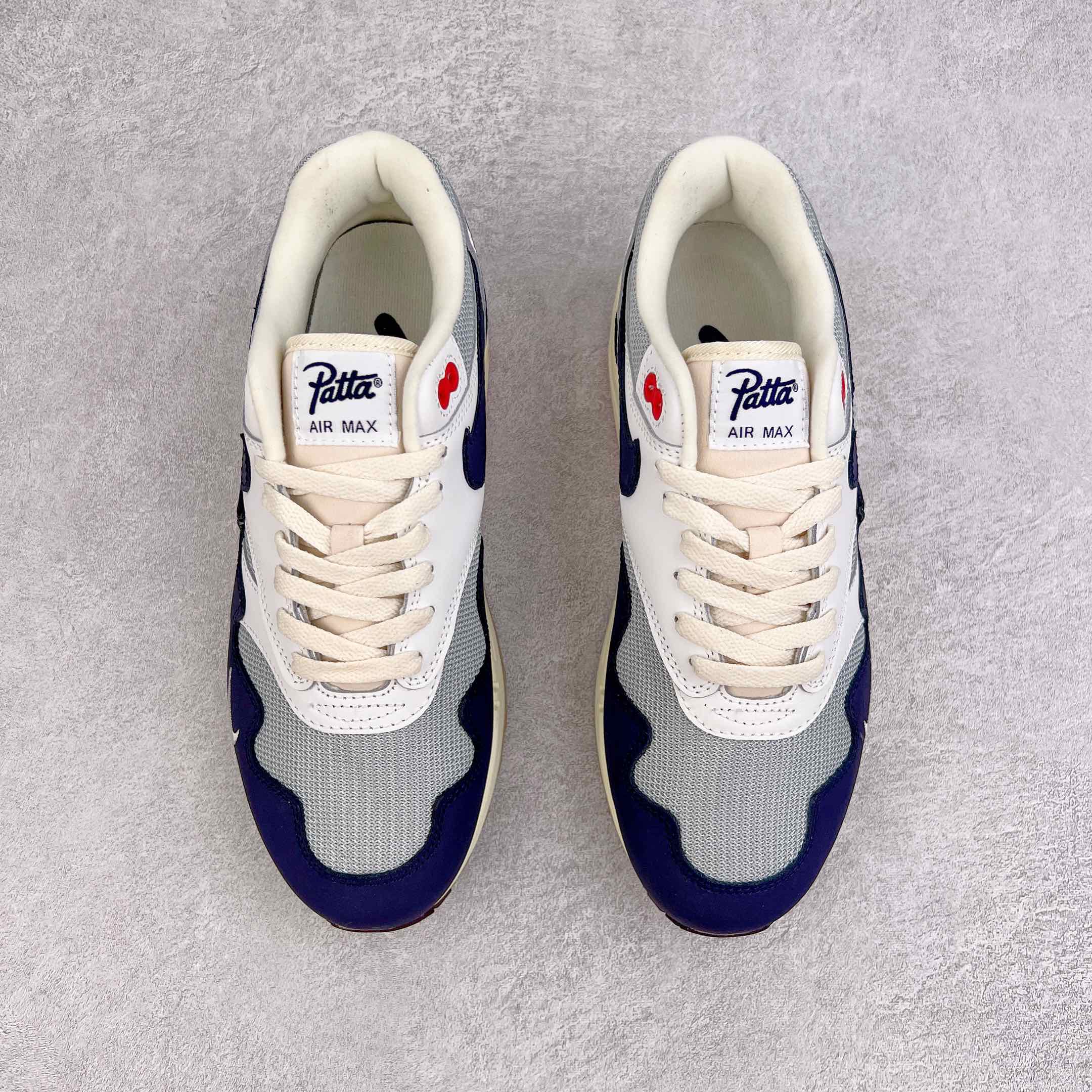 Patta Air Max 1 藏青白 波浪纹 低筒 减震运动鞋 休闲鞋 板鞋 男鞋 女鞋 