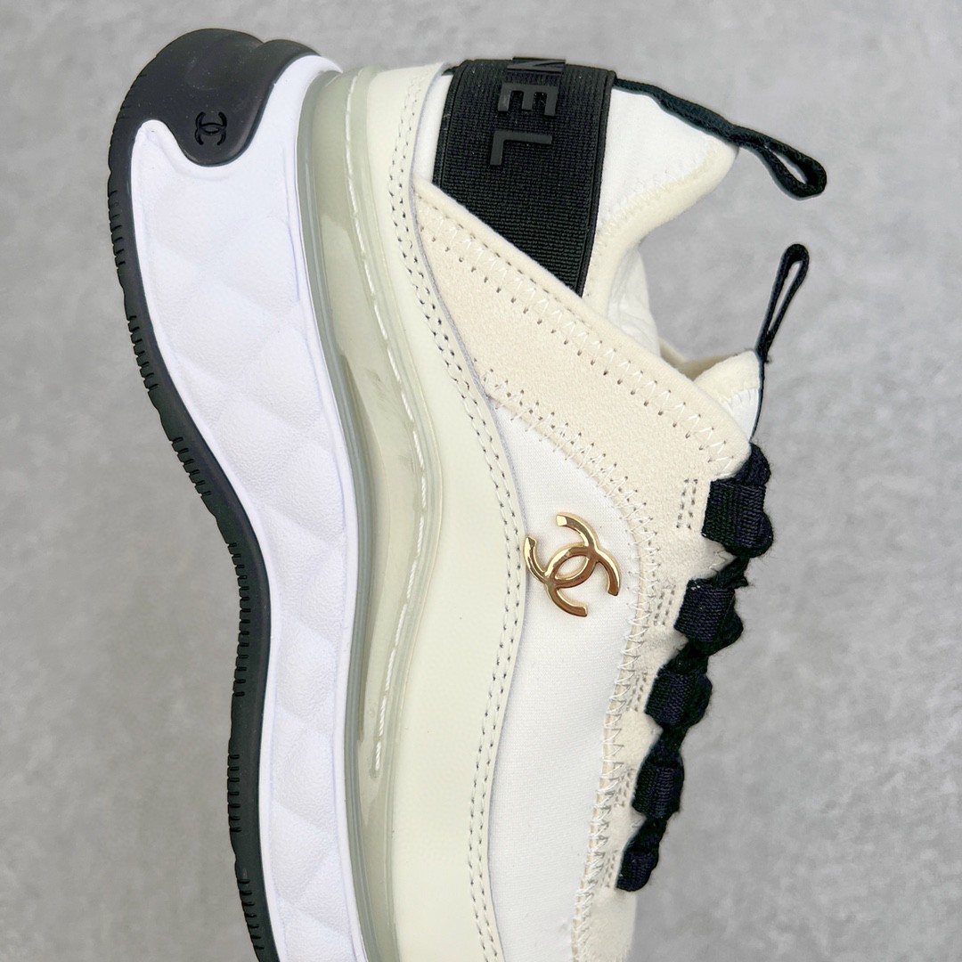 CHANEL 香奈儿 象牙白 金扣 天鹅绒 小牛皮 低筒 运动鞋 休闲鞋 跑步鞋 女鞋 G35618 Y53646 10800金扣