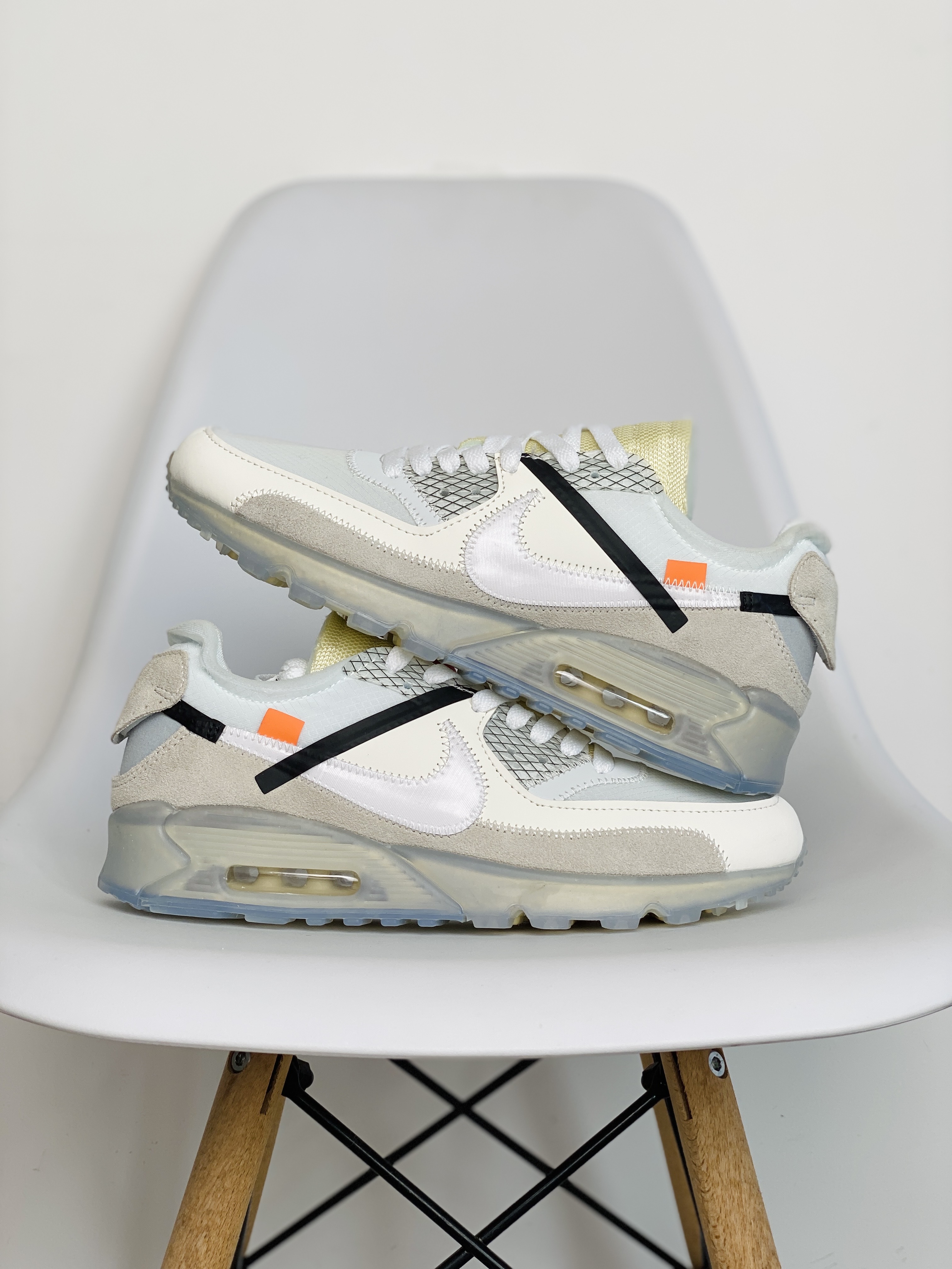 OFF-WHITE Air Max 90 THE TEN 白色 联名 低筒 气垫缓震复古 跑鞋 休闲鞋 板鞋 男鞋 女鞋 AA7293-100