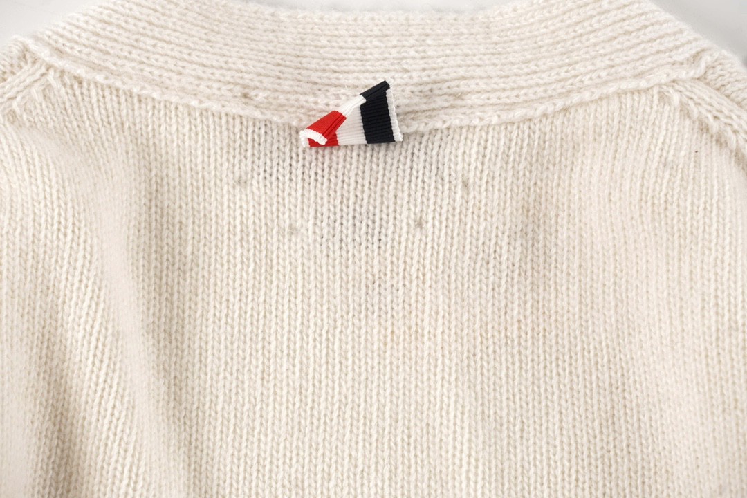 Thom Browne 21FW 四条纹单排扣羊毛衫米白色 针织衫 开衫 毛衣 外套 长袖 男女同款 