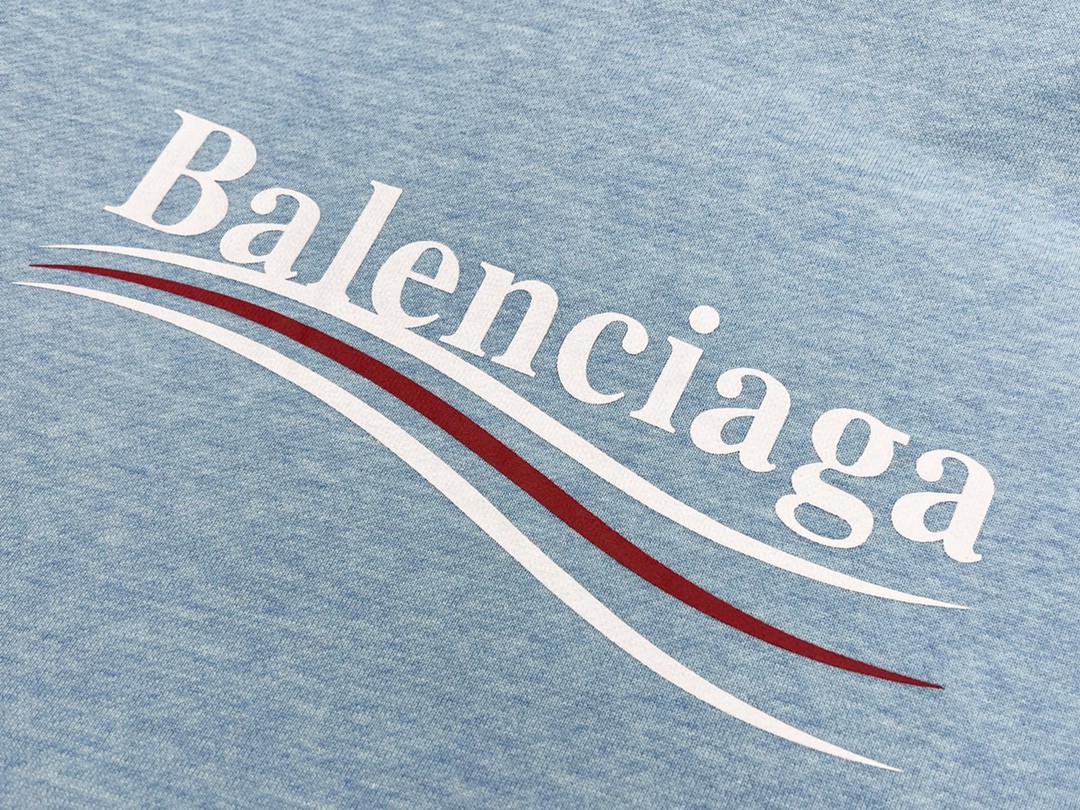 Balenciaga 巴黎世家 可乐 波浪 Logo 天蓝色 连帽卫衣 套头卫衣 长袖 秋冬 男女同款 