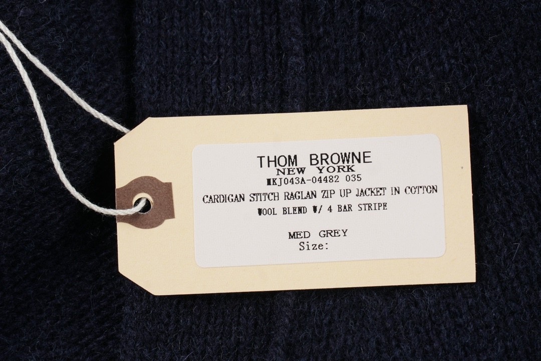 Thom Browne 条纹提花羊毛衫 深蓝色 针织衫 开衫 毛衣 外套 长袖 男女同款 MKC307A-Y1502-415