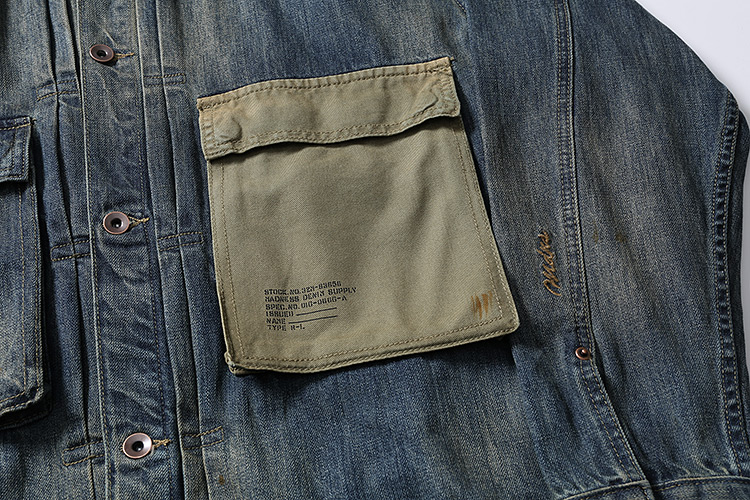 MADNESS JACKET 牛仔外套 复古蓝 水洗 大口袋 日系 外套长袖 秋冬季 休闲 男女同款