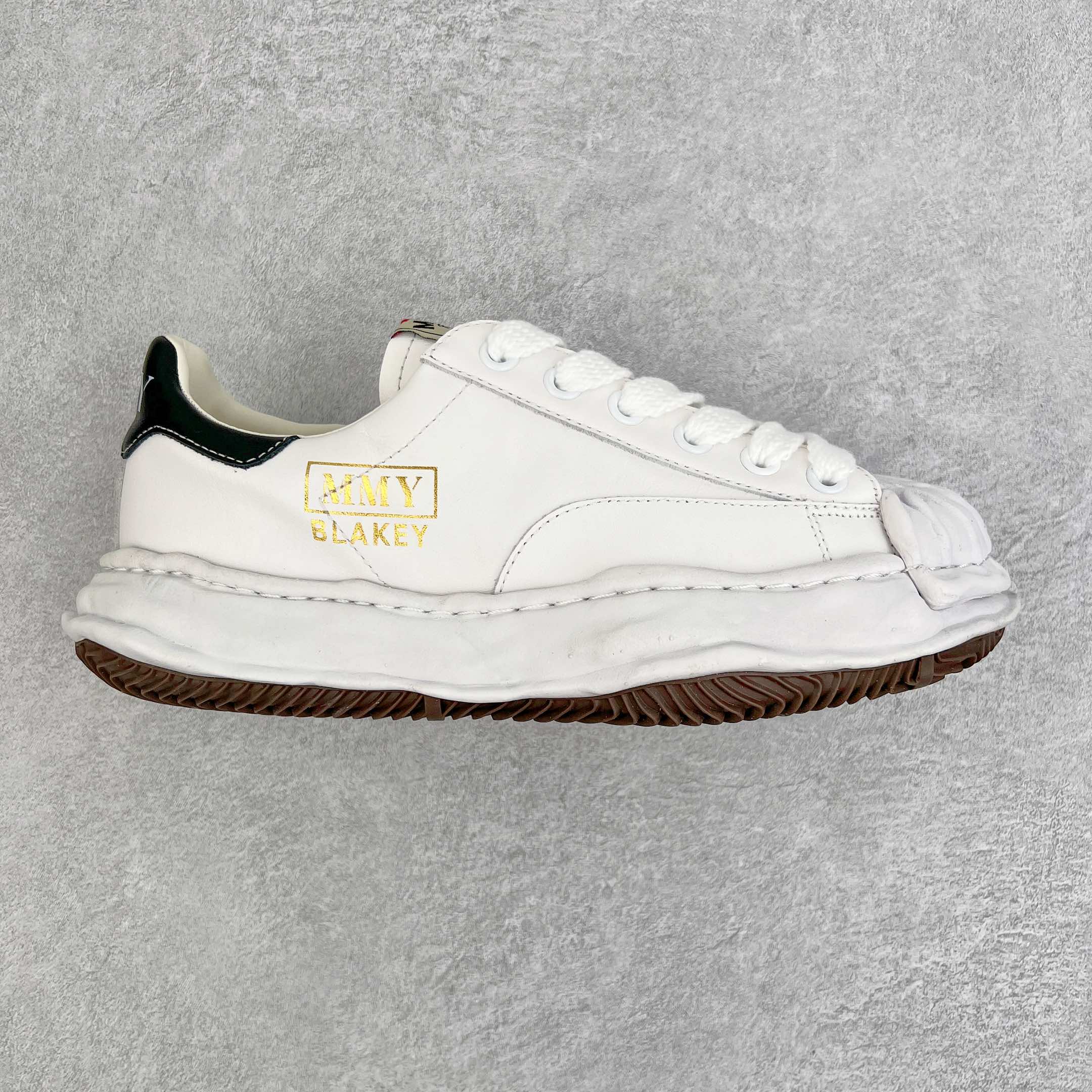 MIHARA YASUHIRO Original MMY 三原康裕 白色 皮面 水洗做旧 低筒 溶胶鞋 帆布鞋 板鞋 休闲鞋 增高鞋 男鞋 女鞋 