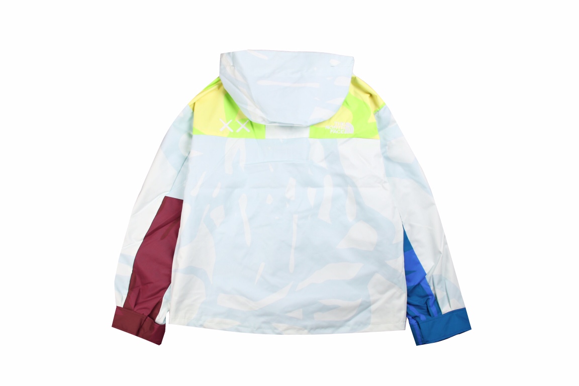 The North Face KAWS 1986 mOUTAIN Jacket 聯名款 藍色 戶外拼色连帽冲锋衣 夾克 防水 防風 透氣 外套 男款 女款 NF0A7WLW-763