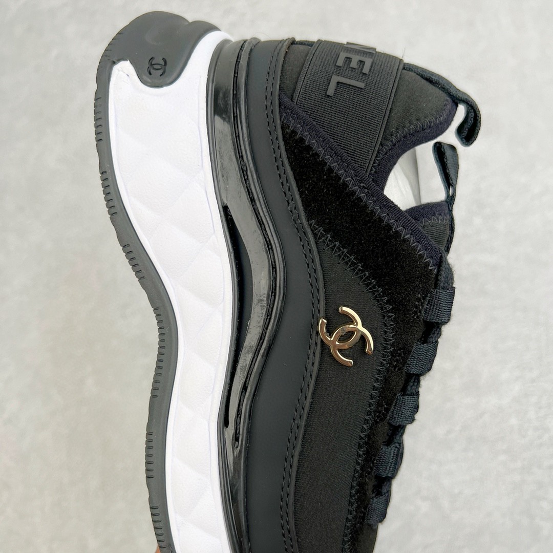 CHANEL 香奈儿 黑色 金扣 小牛皮 低筒 运动鞋 休闲鞋 跑步鞋 女鞋 G35617 Y53646 94305金扣