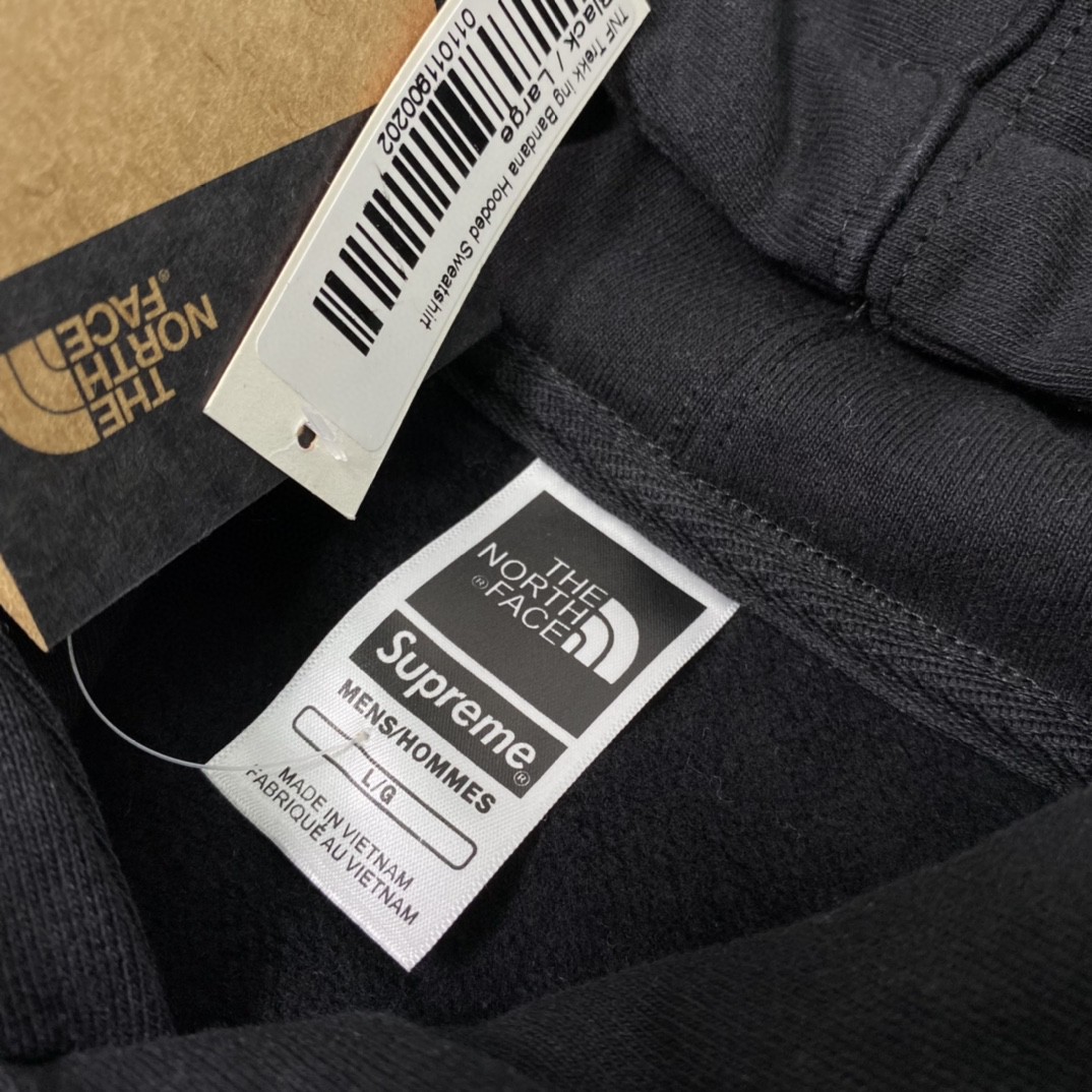 Supreme SS22 Week 16 The North Face 联名款 Bandana Hooded Sweatshirt 腰果花拼色 白色 黑色 连帽卫衣 加绒 套头 宽松 男女同款 SUP-SS22-449