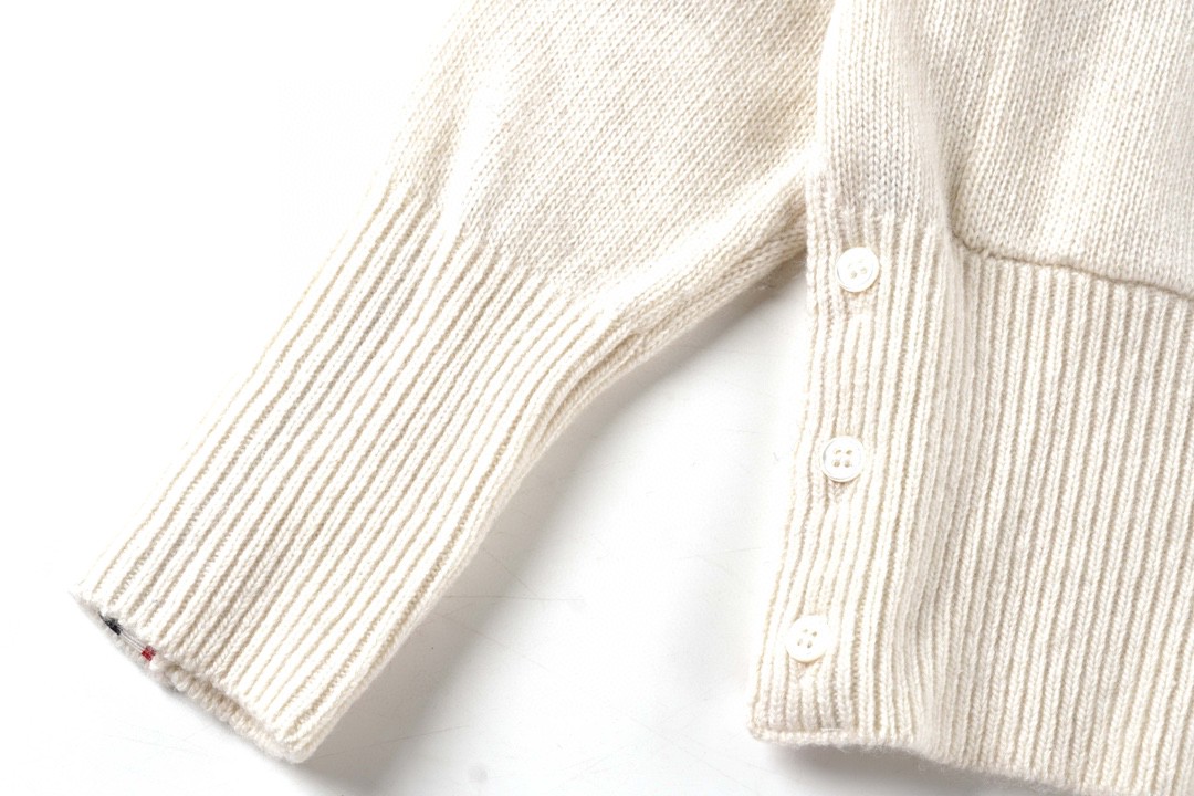 Thom Browne 21FW 四条纹单排扣羊毛衫米白色 针织衫 开衫 毛衣 外套 长袖 男女同款 