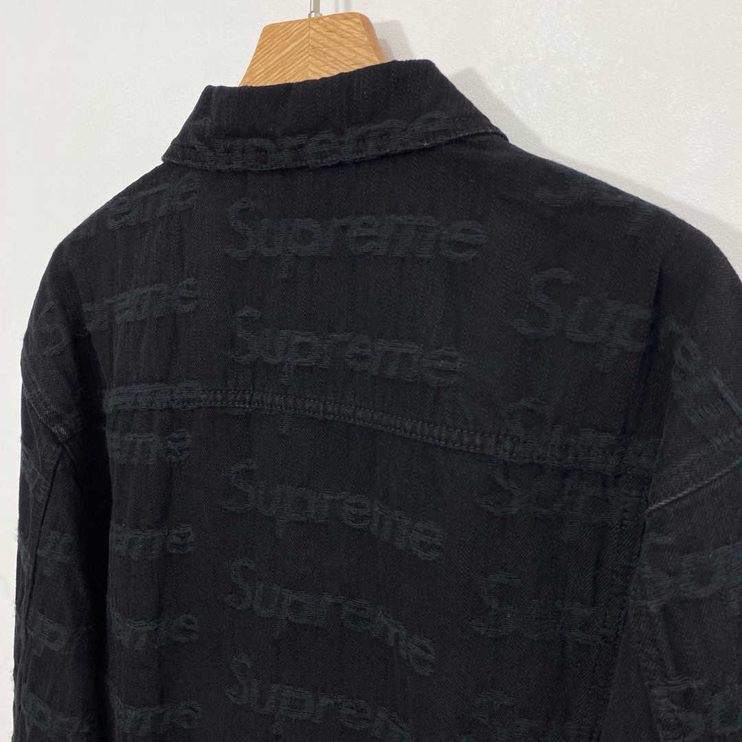 Supreme Week 10 Frayed Logos Denim Trucker Jacket 破坏徽标满印 Logo 蓝色 牛仔外套 