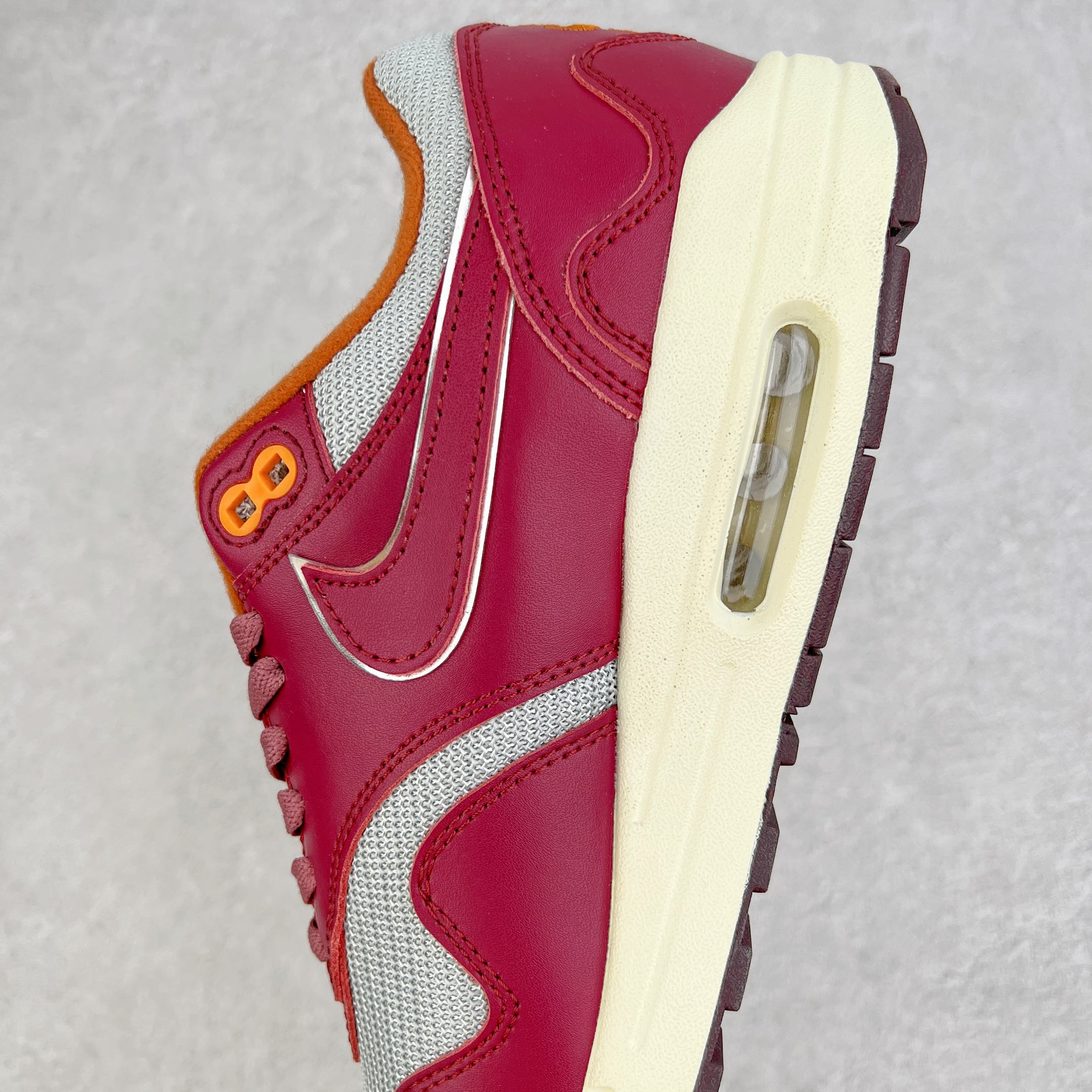 Patta Air Max 1  Night Maroon 玫红色 波浪纹 低筒 减震运动鞋 休闲鞋 板鞋 男鞋 女鞋 DH1348-001